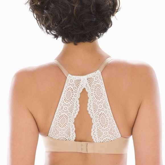 NWT Soma Embraceable Geo Lace
Racerback Full Coverage Bra 34DDD Porcelain #0358 - Picture 13 of 13